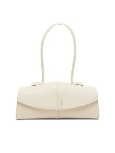 Jil Sander Women's Linea Leather Shoulder Bag In White