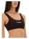 Jil Sander Logo Bikini Top In Brown