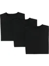 Jil Sander Confezione Da 3 T-shirt In Cotone Con Etichetta Logo In Black