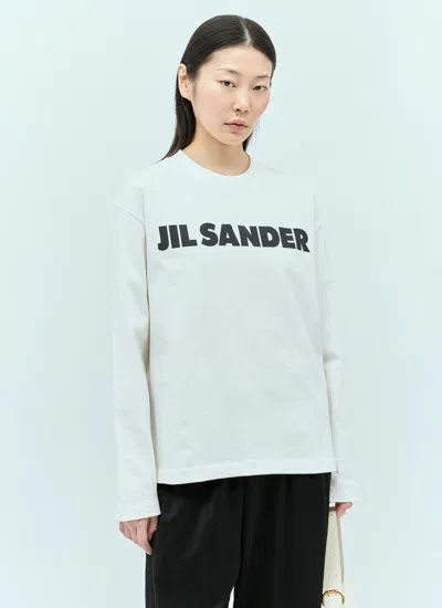 Jil Sander Women Logo Print Long-sleeve T-shirt In White