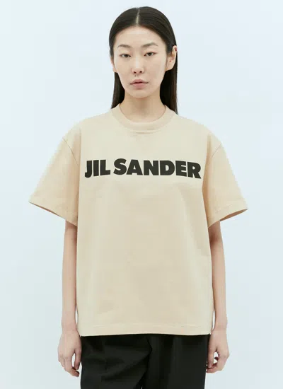 Jil Sander Women Logo Print T-shirt In Brown