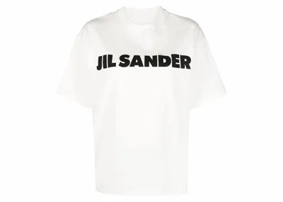 Pre-owned Jil Sander Women's Logo Printed T-shirt In Porcelain