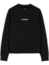 Jil Sander Oversized Crewneck Sweatshirt With Front Logo In Black