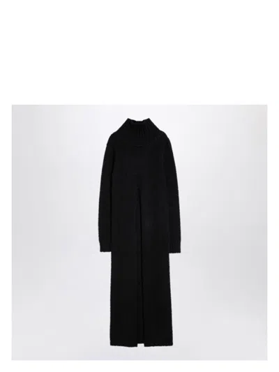 Jil Sander Women's Long Alpaca Turtleneck Dress In Black