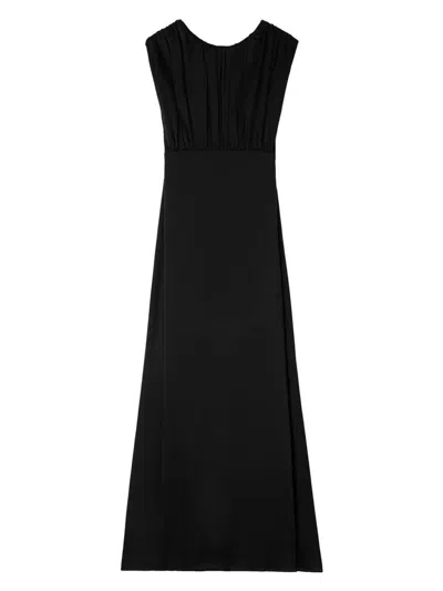 Jil Sander Women's Long Dress With Black Ruffles