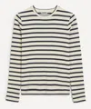 Jil Sander Striped Ribbed Cotton T-shirt In Multi