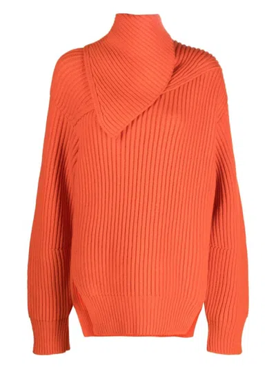 JIL SANDER WOMEN'S LONG SLEEVES FOULARD NECK CARDIGAN