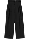 Jil Sander Long Relaxed Wide Leg Pleated Pant In Black