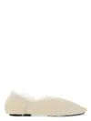 Jil Sander Pointed-toe Low Calfskin Slipper With Textured Finish In Ivory