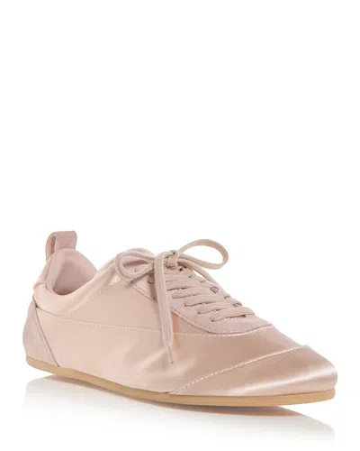 Jil Sander Etage Satin And Suede Low-top Sneakers In Neutral
