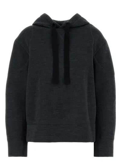 Jil Sander Women's Melange Dark Wool Blend Sweatshirt