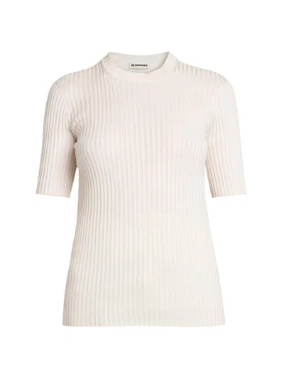 Jil Sander Women's Merino Wool Rib-knit Top In Neutral