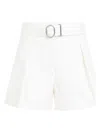 Jil Sander Flared Buckle Belt Shorts In Nude & Neutrals
