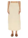 Jil Sander Boiled Wool Midi Skirt In Ivory