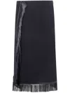 Jil Sander Asymmetric Fringe Midi Skirt In Blue