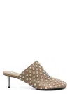 Jil Sander Studded Mule With 50mm Kitten Heel In Green