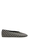 Jil Sander Black Ballet Flats With All-over Stud In Black