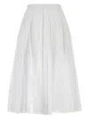 Jil Sander Pleated Midi Skirt In Lightweight Organdy