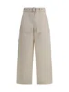 Jil Sander Belted Waist Cargo Trousers In Neutral