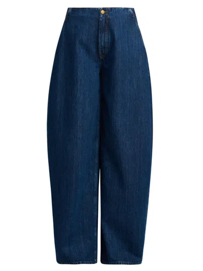 Jil Sander Women's Oversized Denim Barrel-leg Trousers In Medium Denim