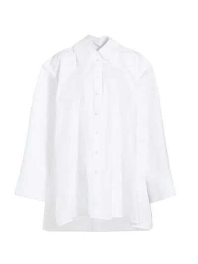 Jil Sander Women's Oversized Wide-sleeve Button-front Shirt In White