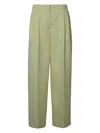 Jil Sander Lime Wool Pants In Limewash