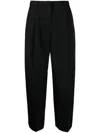 Jil Sander Pleated Cotton-wool Tailored Trousers In Black
