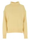 Jil Sander Pastel Yellow Cashmere Blend Oversize Sweater In Yellow