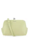 Jil Sander Pastel Green Leather Micro Goji Crossbody Bag In Green