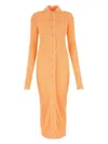 Jil Sander Abito Chemisier In Viscosa Arancione Pastello Donna