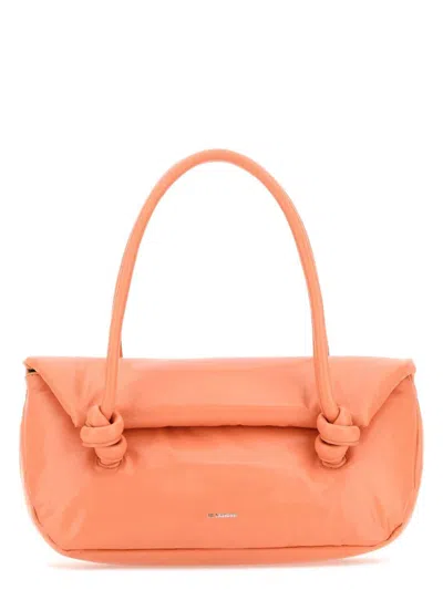 Jil Sander Women's Peach Leather Small Knot Handle Handbag In Orange