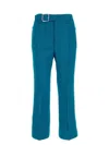 Jil Sander Petrol Blue Viscose Blend Pant In Blue
