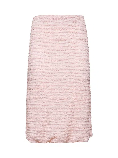 Jil Sander Women Pink Embroidered Crepe Jersey Skirt