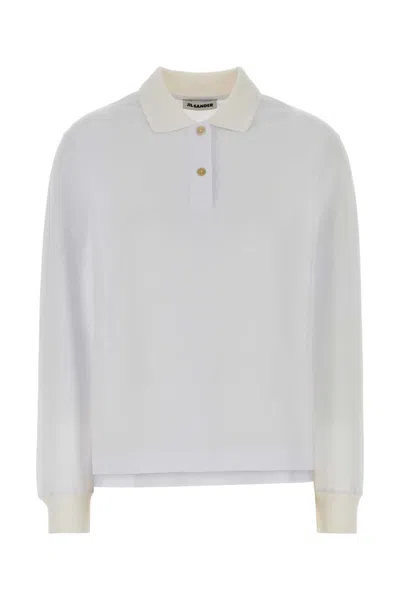 Jil Sander Women's Pique Polo Shirt In White