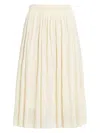 Jil Sander Pleated Midi Skirt In Ivory