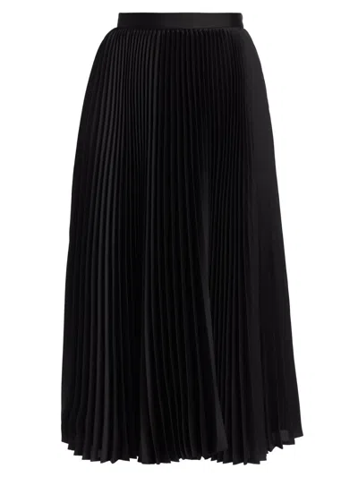 Jil Sander Women's Plissé Sunburst-pleated Midi-skirt In Black
