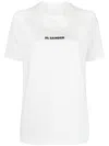 Jil Sander Cotton T-shirt With Front Printed Logo In White