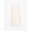 Jil Sander Womens Quartz Contrast-panel Regular-fit Wool Midi Skirt In Quartz