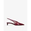 Jil Sander Women Leather Slingback In Red/dark