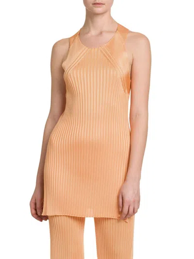 Jil Sander Women's Rib-knit Tunic Tank In Orange