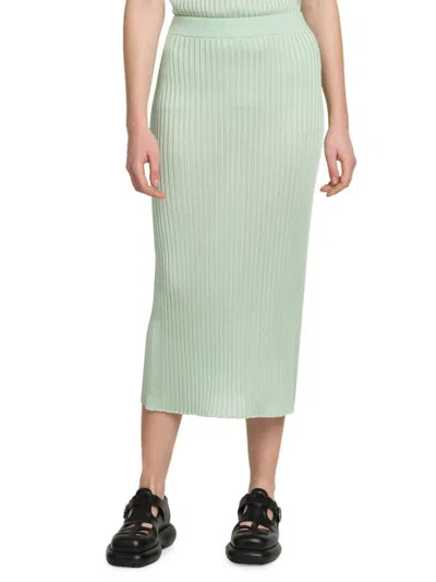 Jil Sander Women's Ribbed Knit Midi-skirt In Green Apple