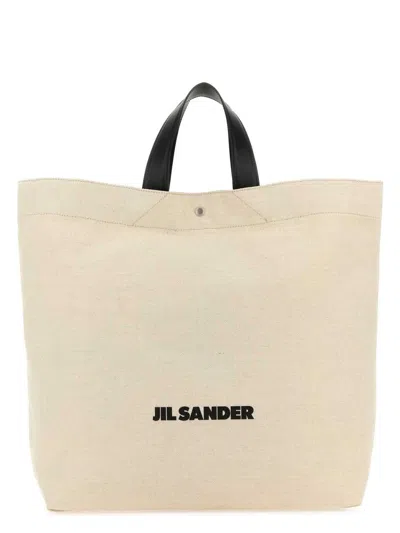 Jil Sander Women's Sand Canvas Flat Shopping Bag