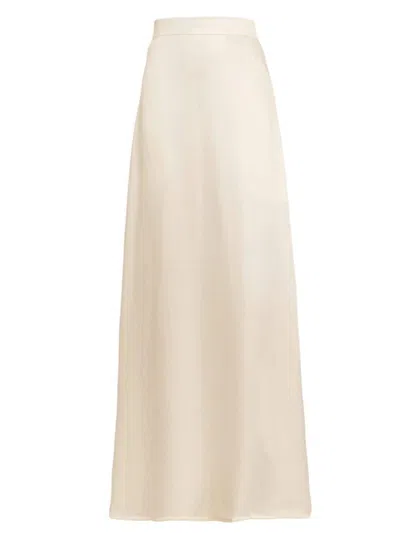 Jil Sander Women's Satin A-line Maxi-skirt In Raw Cotton