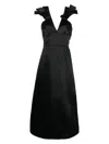 Jil Sander Satin Midi Dress In Black
