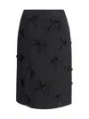 Jil Sander Women Satin Skirt With Bows In Black