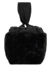 Jil Sander Shearling Rectangular Clutch With Knotted Handle