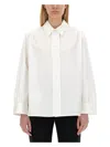 Jil Sander White Cotton Shirt With Pointed Collar In White