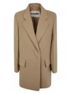 Jil Sander Short Double Breasted Tailor Made Crombie In Brown