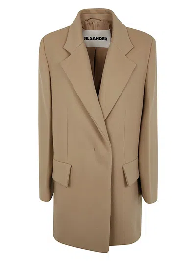 JIL SANDER WOMEN'S SHORT DOUBLE BREASTED TAILOR MADE CROMBIE