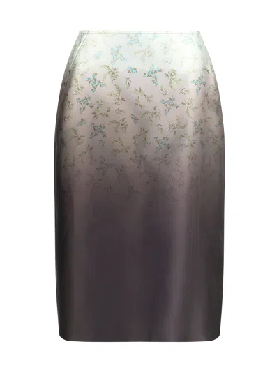 Jil Sander Women Silk Printed Skirt In Black